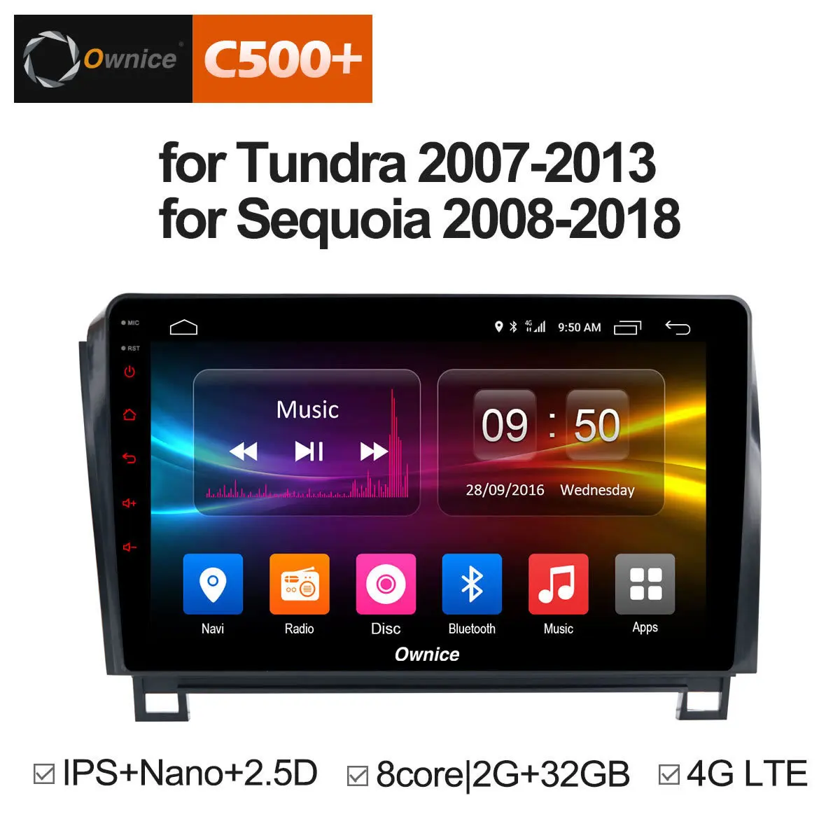 

Ownice C500+ G10 Android 8.1 8 Core Car DVD GPS For Toyota Tundra 2007 - 2013 Sequoia 2008 - 2018 Stereo Radio Audio 4G OBD DVR