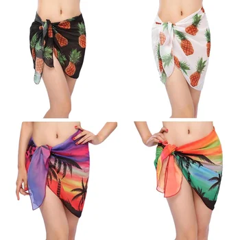 

Women's Sexy Bikini Beach Cover Solid Color Shawl Chiffon Beach Skirt