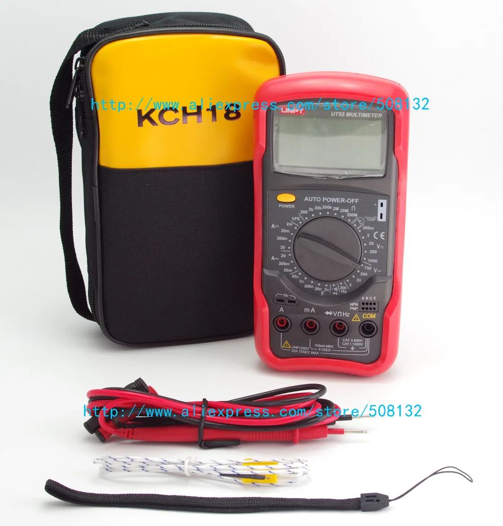 UNI T UT55 Standard Digital Multimeters DMM with Soft Case KCH18in
