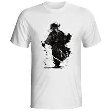 

[EATGE] 2016 Brand Men T Shirt New Hand Drawn Japanese Lonely Soldier Warrior Samurai T-shirt Casual White Short Sleeve Tshirt