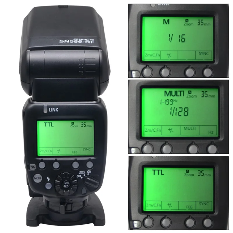 

Shanny New 2.4G Wireless HSS Master TTL SN586-RF Flash Speedlite for Nikon and for Canon DSLR Camera