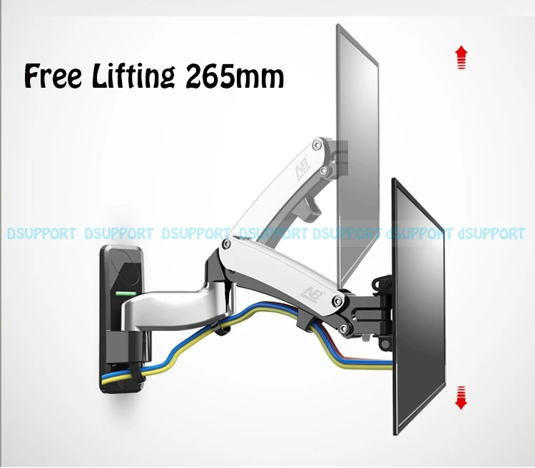 NB F500 воздушный пресс газовая пружина двойной длинный arm50-6" 14-23 кг полный движения монитор Настенный кронштейн жк плазменный ТВ крепление ЖК-держатель Поддержка