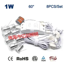 1 Вт* 8 Мини светодиодный маленький LED-светильник 60 градусная мини потолочный светильник прилавок-витрина пятно света шкаф Небольшой потолочный светильник