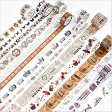 Vintage Old newspaper Postmark stamps Flim Coins Past Memories Washi Tape DIY Planner Decoration Scrapbook Masking Tape Escolar