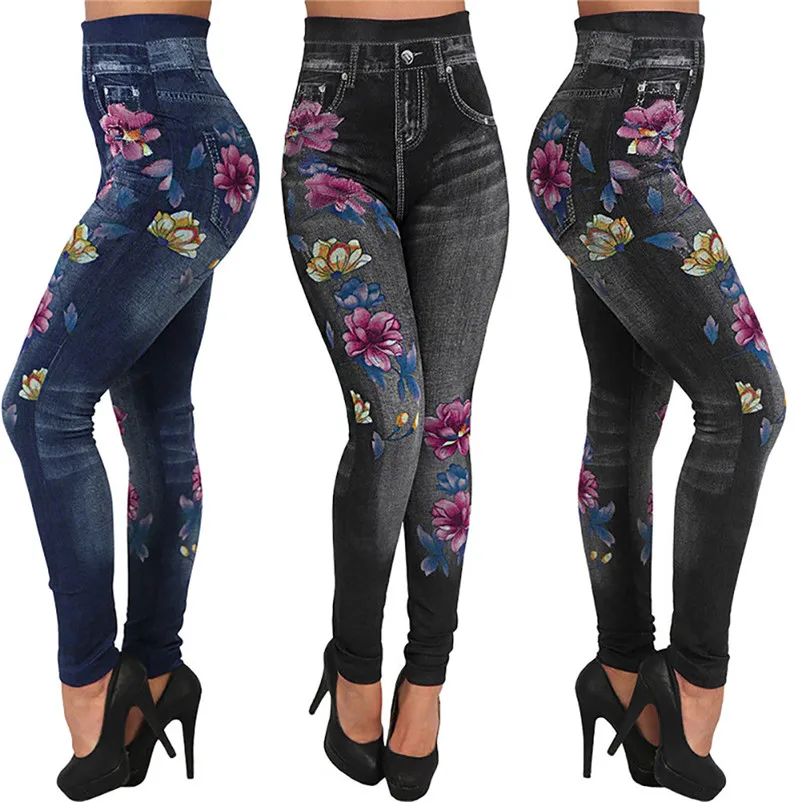 Женские осенние леггинсы новые обтягивающие джинсы с высокой талией джинсовые эластичные узкие повседневные Модные брюки-карандаш с
