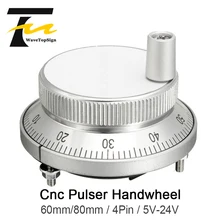 WaveTopSign CNC маховик генератора диаметром 60 мм 80 мм Voltgae Pulse 100 DC5-24V 4 контакта CNC машина ручной импульсный кодер генератор