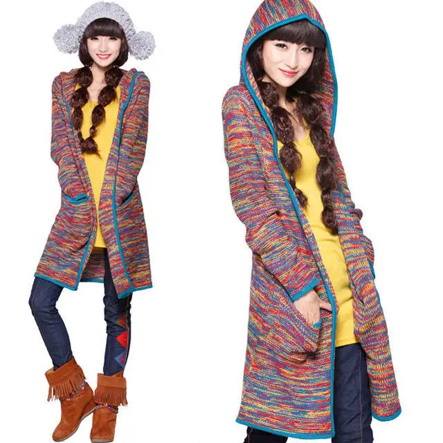 colorful long cardigan