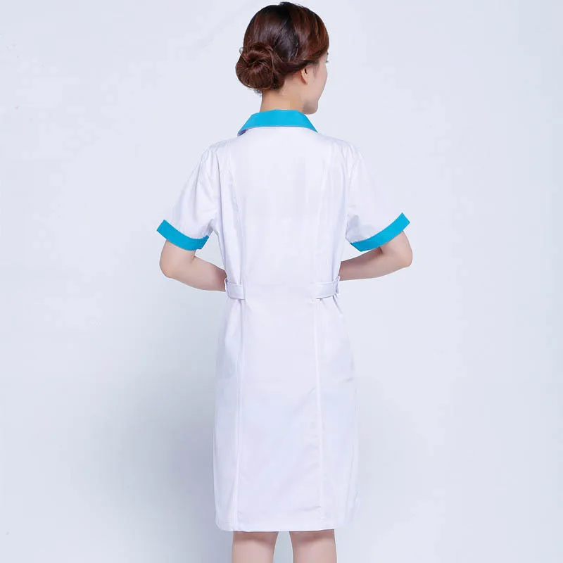 Новое поступление летние шорты с длинными рукавами форма медсестры, медицинская лабораторный халат Аптечная униформы больницы врачи белое пальто