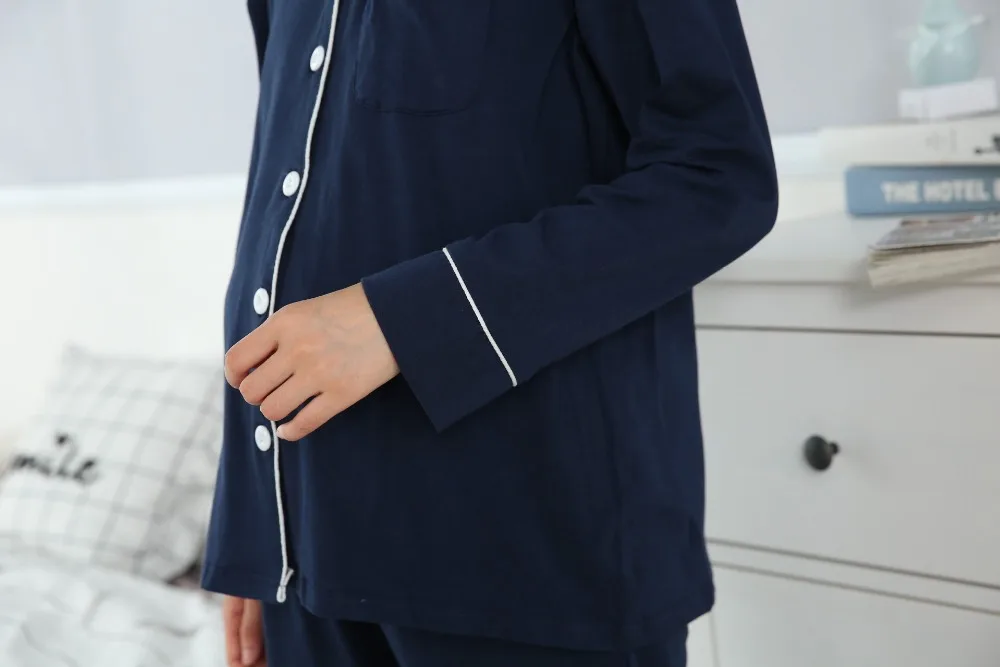 Fdfklak высококачественная одежда для беременных пижама с длинными рукавами для беременных женщин 3 шт. Хлопковая пижама для беременных комплект пижам