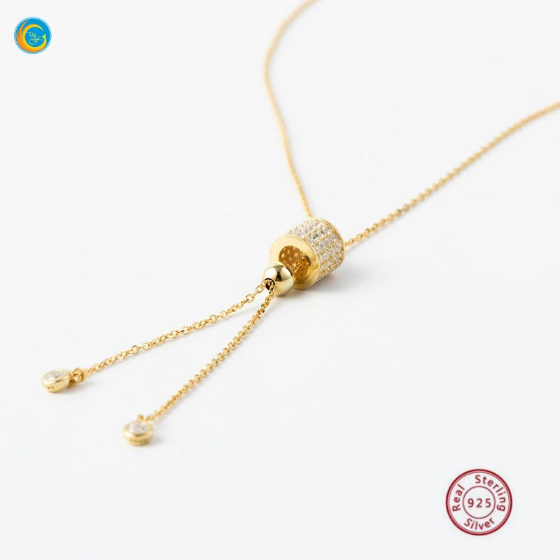 

100% 925 sterling Silver necklaces New fashion trendy jewelry gold choker necklace gift for women