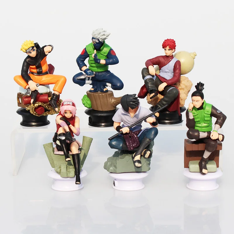 Экшн фигурки из аниме Наруто Узумаки Саске Гаара Какаси 6 шт./компл. 9 см