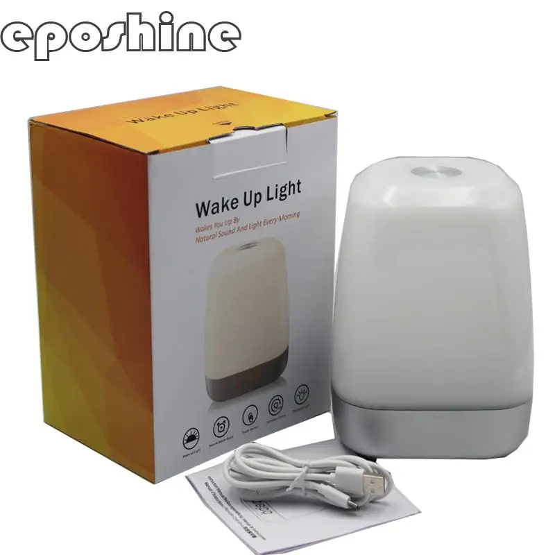 

11.11 sale Lovely Colorful LED night Lamp Romantic night light Touch sensor sunrise wake up Alarm clock Snooze Mode Nature Sound