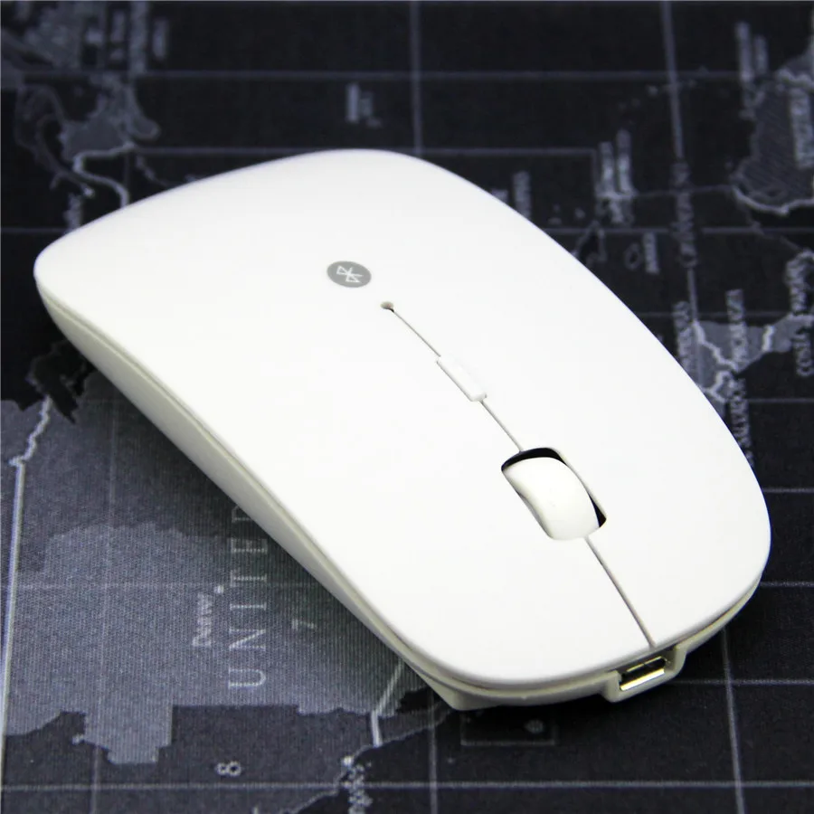 Перезаряжаемая Беспроводная Бесшумная мышь с Bluetooth 4,0, Ультратонкая мышь с разрешением 2400 dpi для планшетов на Android, ноутбуков Apple, ПК