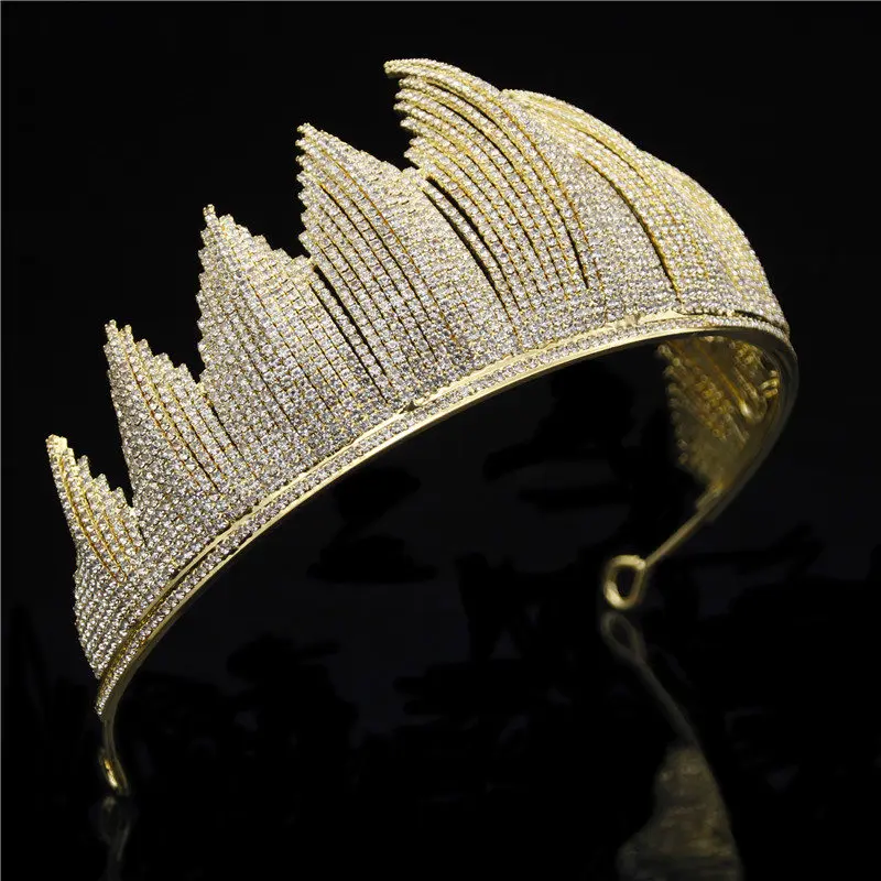 

Luxurious Brillian Rhinestone Bride Crown Royal Queen Tiaras and Crowns Headband Prom Bridal Wedding Hair Jewelry Accessories