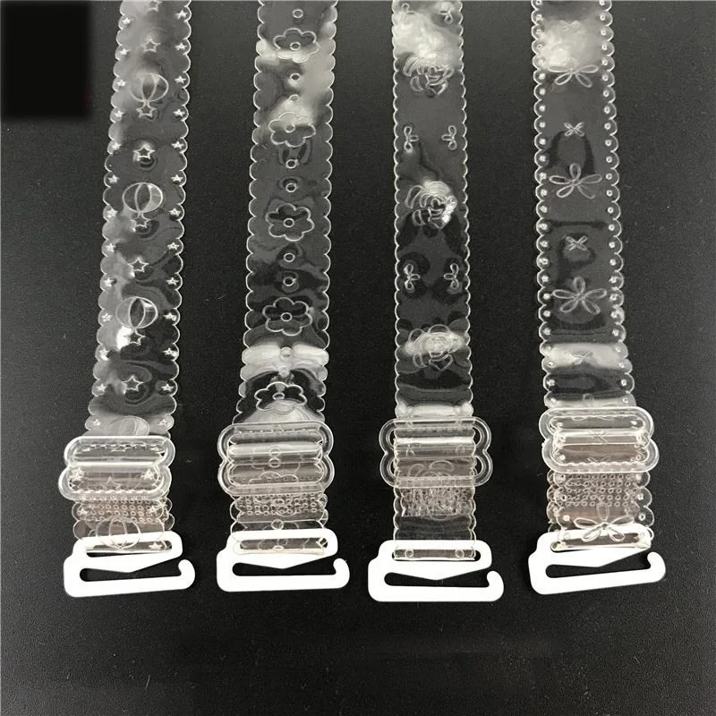 

La MaxPa 1Pairs Elastic Buckle Bra Belt Women's Elastic Transparent Silicone Bra Straps Adjustable Intimates Accessories k1396