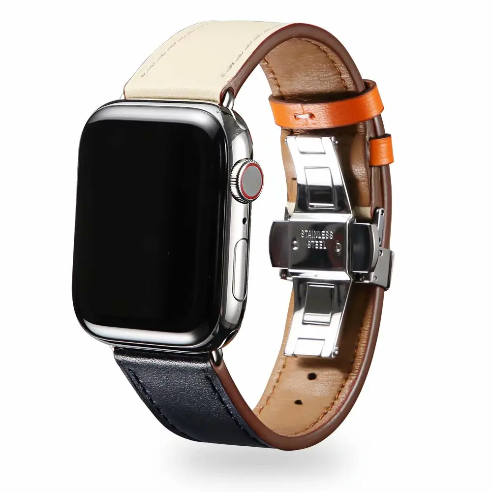 Новая мода кожаный ремешок для наручных часов iWatch, ремешок для наручных часов Apple Watch, версии 4/3/2/1 38 мм 40 мм 42 44 мм наручные Braceletseries 5
