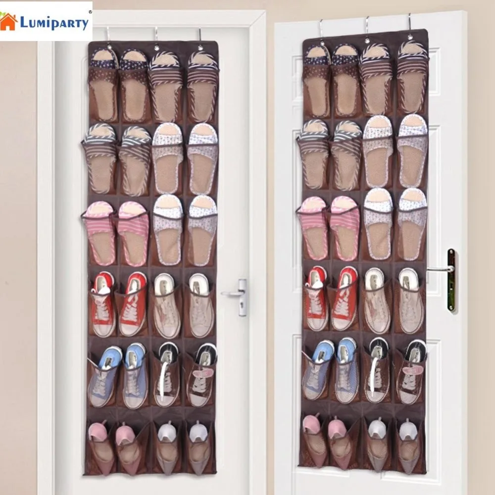 Redcolourful 24 Pockets Non woven Fabric Over the Door Hanging Shoe