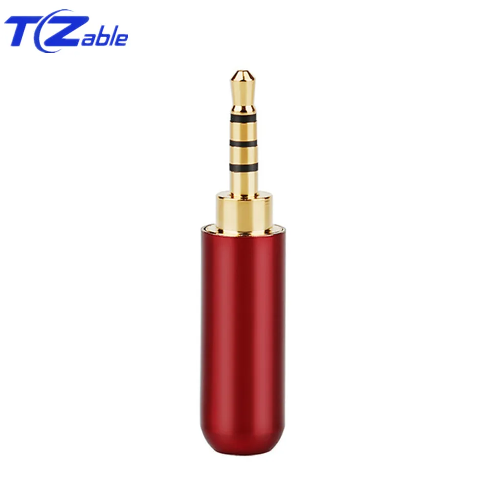 Hifi аудио разъем 2,5 мм 3/4 полюсный адаптер для наушников аудио разъем для наушников кабель для ремонта припоя разъем Золотой штекер мужской Модернизированный провод - Цвет: 2.5mm 4 pole Red