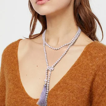 

Bohemian Women Fashion DIY Strand Crystal Bead Long Chain Sweater Necklace Waist Belt Jewelry
