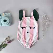 Летняя пляжная одежда; коллекция года; купальный костюм для маленьких девочек с милым принтом глаз; детский купальник; детский цельный купальный костюм