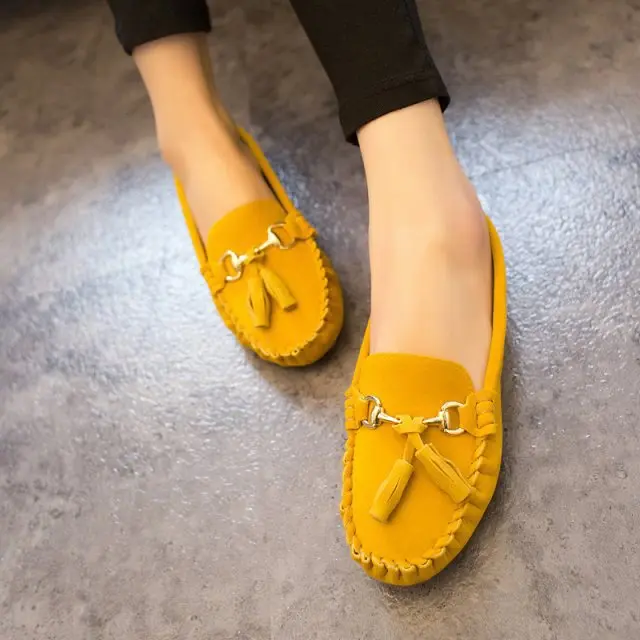yellow loafers womens