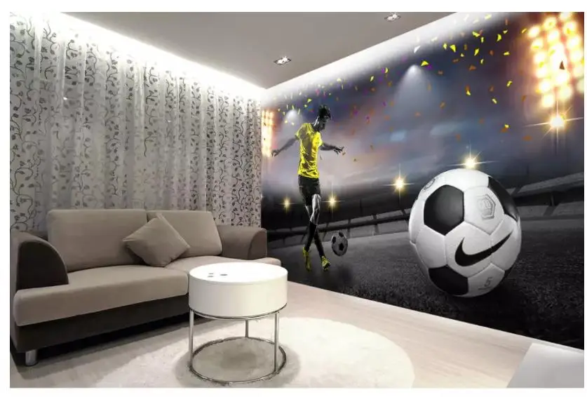 

football field 3D background wall decorative painting