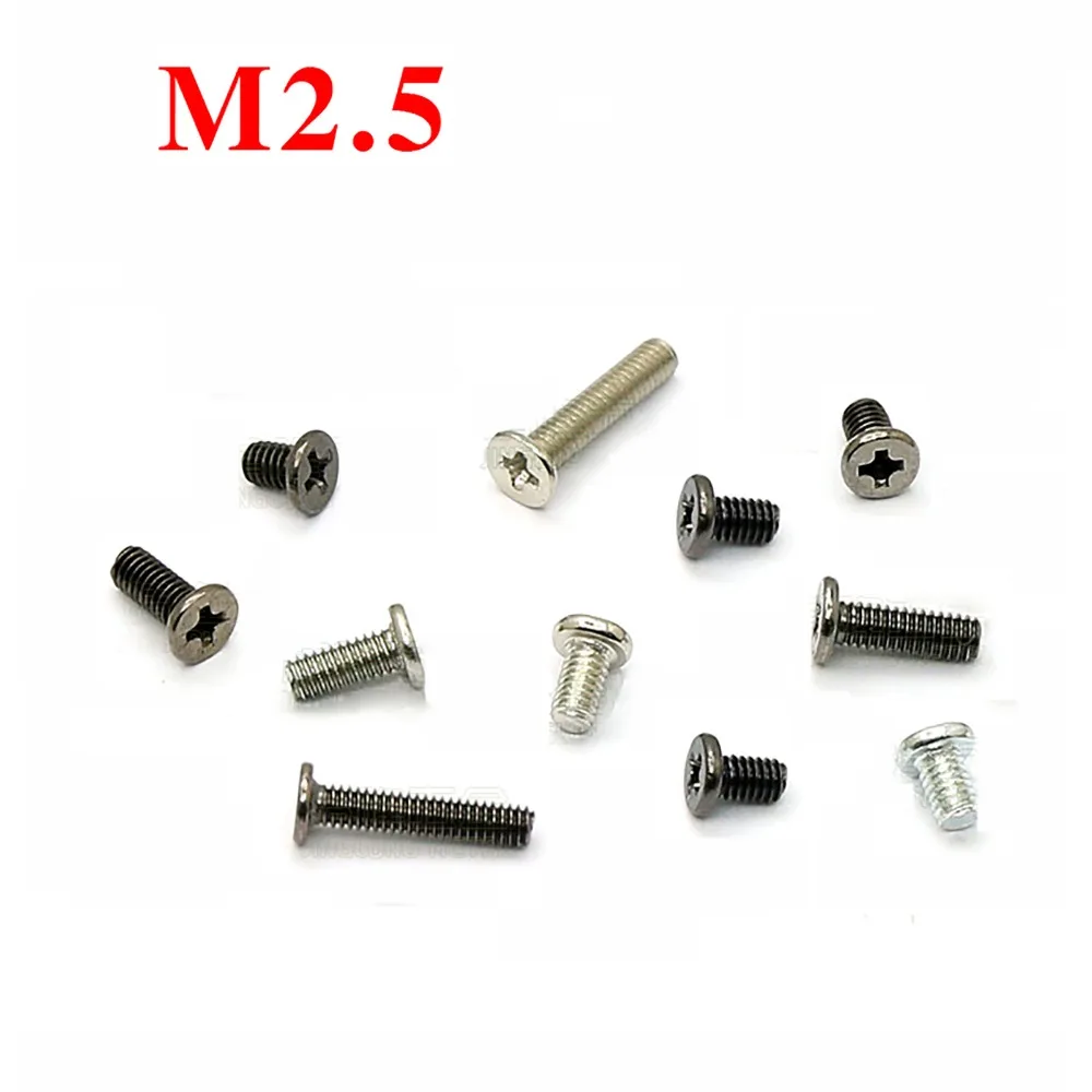 100個m2.5cm薄いフラットヘッドフィリップス機械ねじラップ