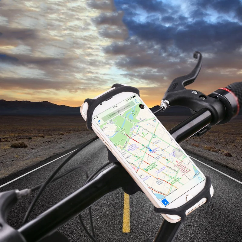 

Silicon Smartphone Bike Mount Cell Phone Holder Rotatable/Non-rotating Anti-Slip Navigation Racks Road Bike Phone Holder