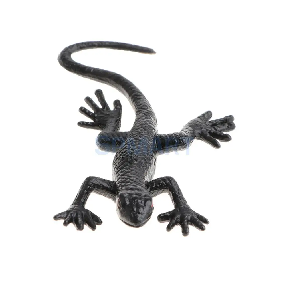 10x Rubber Animal Gecko Model Educational Toy Party Bag Fillers Halloween Prop Children Kids Toys Home Decor Gray