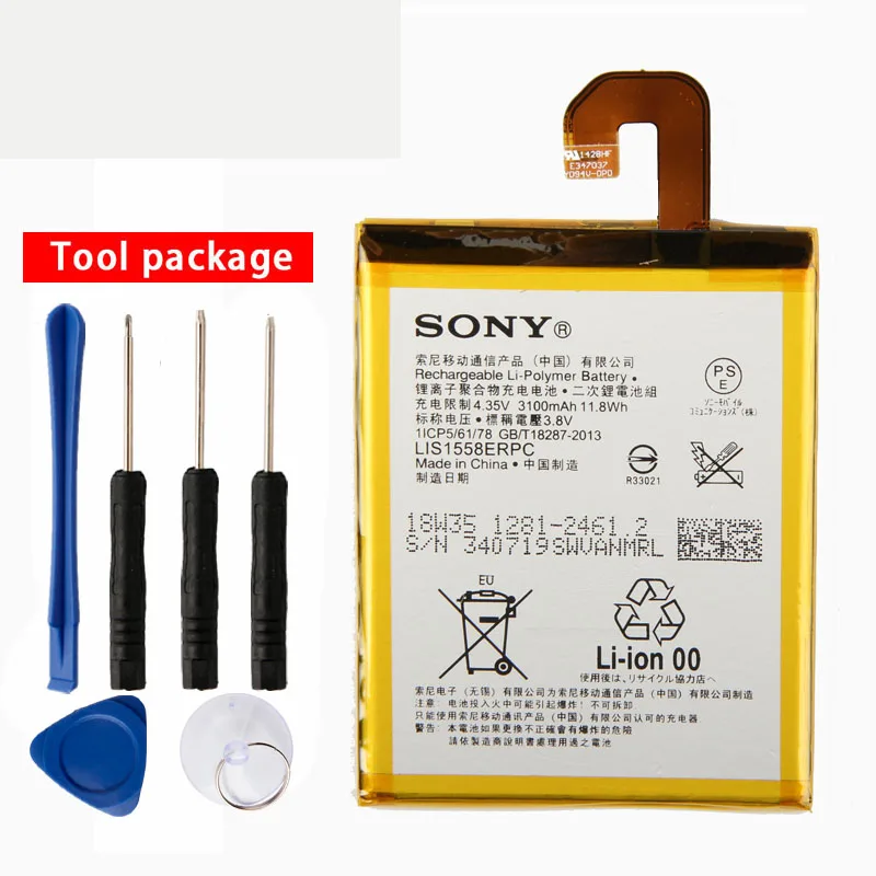 Оригинальный Sony LIS1558ERPC аккумулятор для телефона Xperia Z3 L55U D6653 D6603 D6633 D5803 L55T D5833 D6616