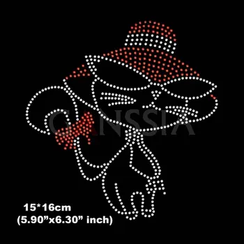 

10pcs/lot Kawaii cat design rhinestone motif Hotfix rhinestone for garment Iron on heat transfer diy patches(ss-6007)