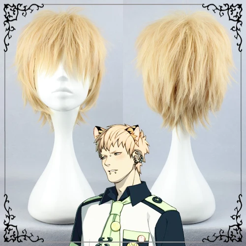 

Dramatical Murder DMMD Headwear Noiz Cosplay Hair Short Gold Straight Wig