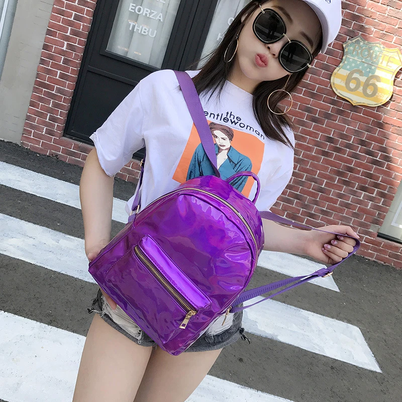 Estilo Preppy mujeres holograma Mochila brillante bolsas para la escuela estudiante adolescente chicas láser mochilas mujer de viaje Mochila Estilo Preppy mujeres holograma Mochila brillante bolsas para la escuela estudiante adolescente chicas láser mochilas mujer de viaje Mochila