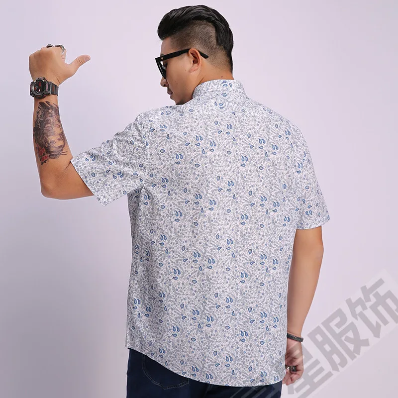 Плюс 8XL 6XL 5XL мужская рубашка с коротким рукавом Гавайская Мужская рубашка в стиле кэжуал подходят летние рубашки с рисунком Фламинго хлопок мужские рубашки
