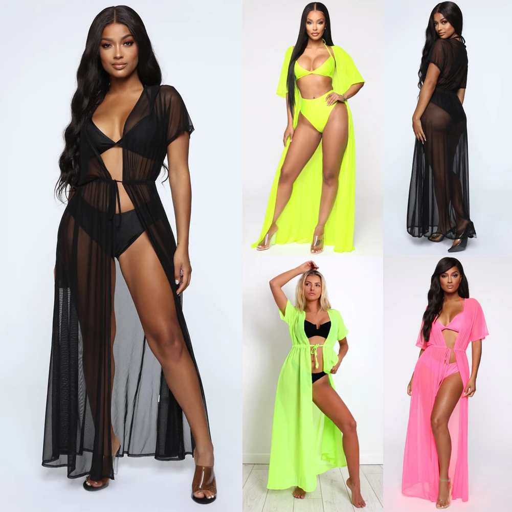 

US STOCK Women Swimwear Bikini Cover Up Beach Maxi Wrap Skirt Sarong Pareo Dress