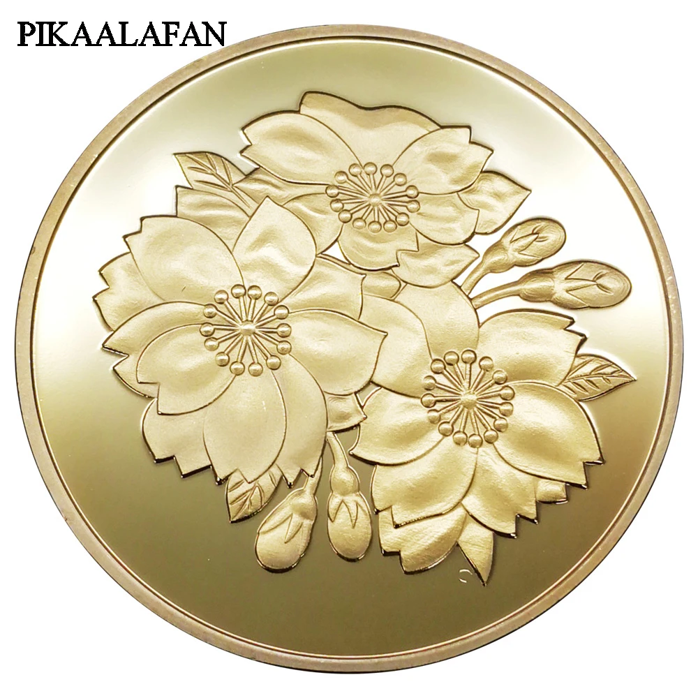 PIKAALAFAN peinture japonaise chrysanthème médaillon commémoratif pièces de monnaie étrangères pièces en argent