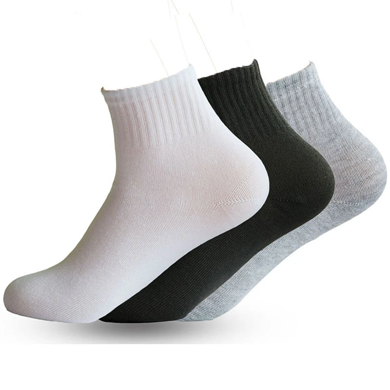 Skritts/1 пара однотонных мужских носков для мужчин; повседневные впитывающие пот дышащие хлопковые носки до лодыжки; короткие носки с круглым вырезом; Meias Sokken