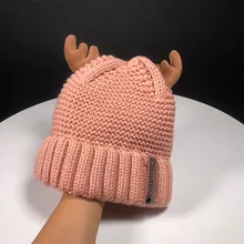 Женская шапка бини, кашемировая шапка с рогами, шапка Skully, модная, теплая, толстая, мягкая, тянущаяся, с косичками, вязаные, громоздкие, зимние шапки бини, лыжная шапка 15