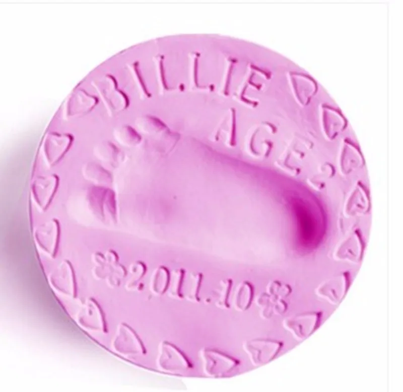 DIY многоцветная Опциональная упаковка для детской стопы, ручная печать, сухая воздушная мягкая глина для записи роста ребенка, сувенирная грязь - Цвет: Pink