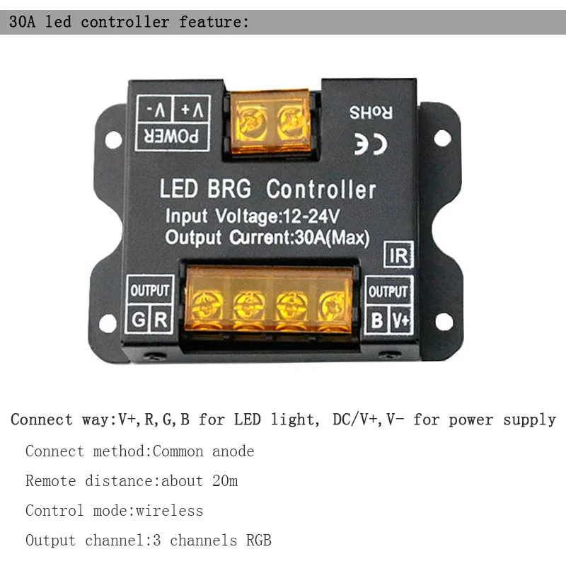 30A светодиодный RGB цветной диммер DC12V-24V 28Key RF для диммер RF регулятор мощности света управления для 5050 3528 RGB BRG цветная светодиодная лента 1 шт