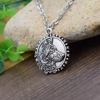

SanLan 10pcs Wolf Necklace Tree Round Pendant Gift Animal Jewelry
