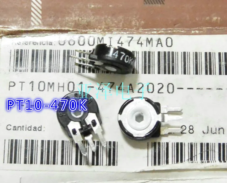 100% potentiometer PT10 470K vertical hexagonal hole|hole| - AliExpress