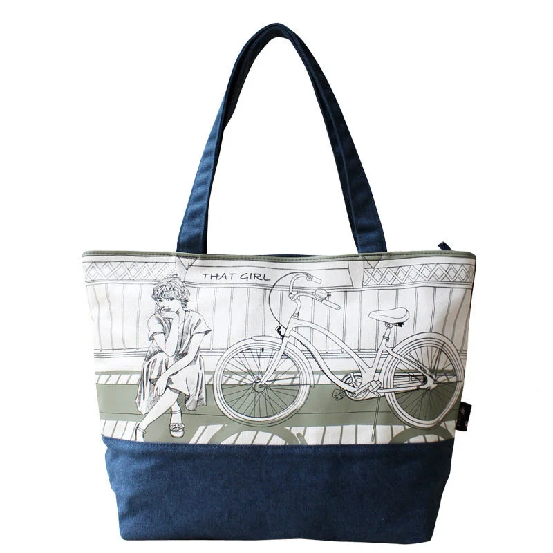 2016 New Fashion Printing Ladies Tote Bag Fresh And Preppy Style Cartoon Hand Bag Women Designer
