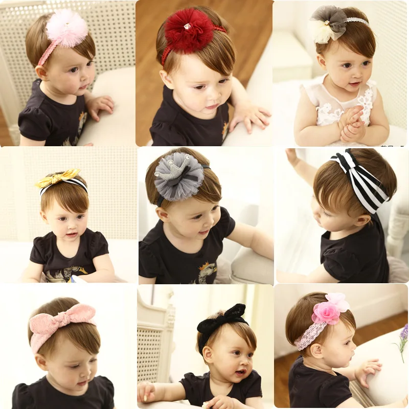 

MIXIU 1pcs Fashion Baby Headbands Bow Flower Crown Rabbit Ear Hairbands For Kids Hair Accessories Hair Bands Elastic Headwear