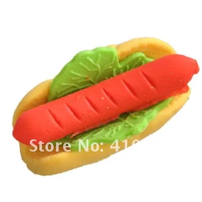 

FREE SHIPPING-HOT DOG eraser wholesale/retail discount hamburger eraser for children school stationery, eraser/ children gift