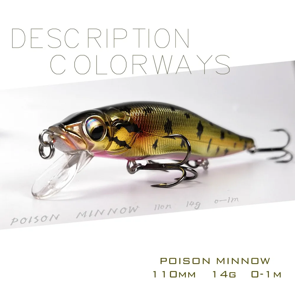 

Artificial bait PS110F minnow lure 110mm14g fishing lure 2017 jerkbait wobbler pike bait leurre peche brochet lures