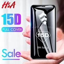 15D изогнутое полное покрытие закаленное стекло для iPhone 7 8 6 6s Plus XS Max XR X Защитное стекло для экрана протектор на x стекло пленка