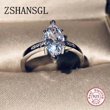 925 серебряные заполненные водой кольца с каплями сверкающие прозрачные CZ кольца на палец для женщин с конским глазом Циркон Свадебные ювелирные изделия подарок