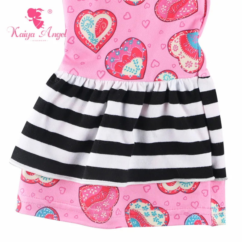 Kaiya Angel/Эксклюзивные наряды на День святого Валентина для девочек от 3 месяцев до 8 лет, топы с длинными рукавами и аппликацией в виде сердца+ штаны с оборками, комплектов