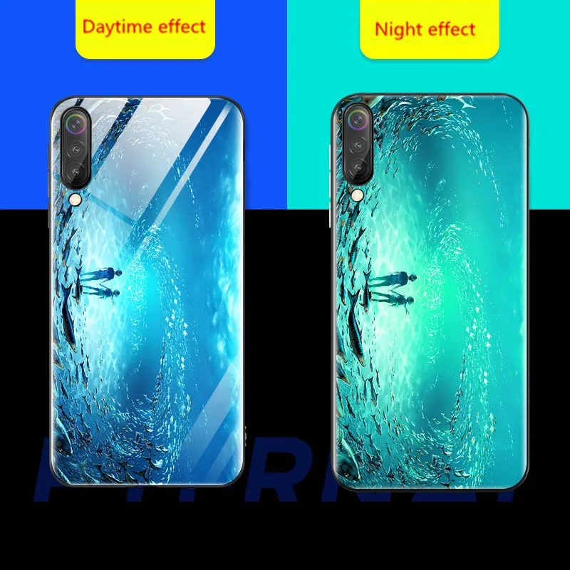 Чехол в виде светящегося стекла для Xiaomi Mi CC9 9T Pro 9 8 SE A2 A3 играть Роскошный чехол для redmi 7 k20 pro 6 5PLUS Note 8 7 5 pro 4X чехол